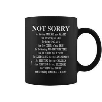 Not Sorry For White Basic Graphic New Letters Coffee Mug | Favorety AU