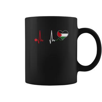 Palestine Flag Proud Palestinian Heartbeat Coffee Mug | Favorety UK