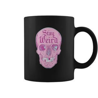 Pastel Goth Girl Stay Weird Emo Pink Skull Coffee Mug | Favorety UK