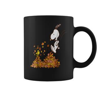 Peanuts Snoopy Jumping Into Leaf Autumn Shirt Coffee Mug | Favorety UK