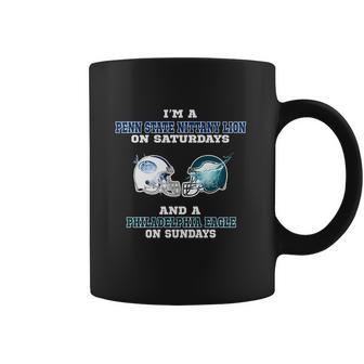 Im A Penn State Nittany Lion On Saturdays And A Philadelphia Eagle On Sundays Shirt Coffee Mug | Favorety DE