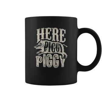 Here Piggy Piggy Boar Hunting Vintage Pig Hog Hunter Coffee Mug | Favorety