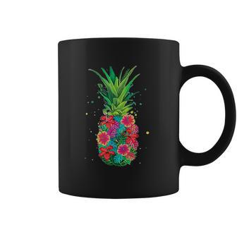 Pineapple Flowers Women Aloha Hawaii Vintage Hawaiian Coffee Mug | Favorety