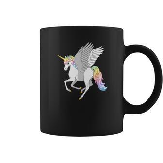 Pretty Flying Horse Rainbow Unicorn Pegasus Coffee Mug | Favorety