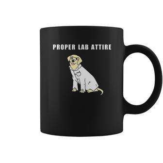 Proper Lab Attire Funny Laboratory Dog Pun Science Coffee Mug | Favorety AU