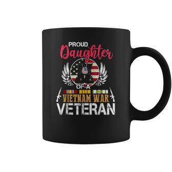 Proud Daughter Vietnam War Veteran American Flag Military Coffee Mug | Favorety