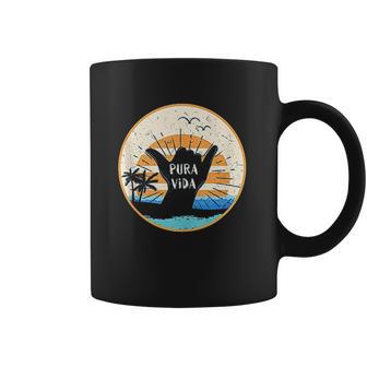 Pura Vida Costa Rica Shaka Sign Surfing Surfer Tropical Gift Coffee Mug | Favorety AU