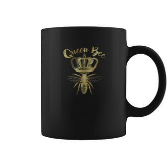 Queen Bee Vintage Crown Bee Lover Gift Faux Gold Coffee Mug | Favorety DE