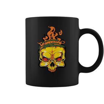 Rage Of Fire Faming Skull Creepy Skeleton Coffee Mug | Favorety