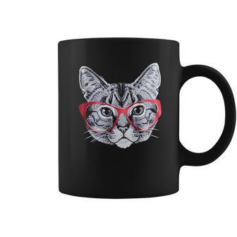 Red Glasses Cat Funny Belcher Kitty Cute Humor Fun Coffee Mug | Favorety UK