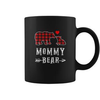 Red Plaid Mommy Bear One Cub Matching Buffalo Pajama Xmas Coffee Mug | Favorety DE