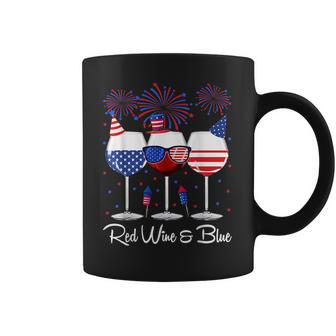 Red Wine & Blue 4Th Of July Wine Red White Blue Wine Glasses V9 Coffee Mug | Favorety