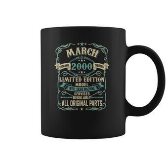 Retro Vintage Made In March 2000 22 Years Old Birthday Coffee Mug | Favorety CA