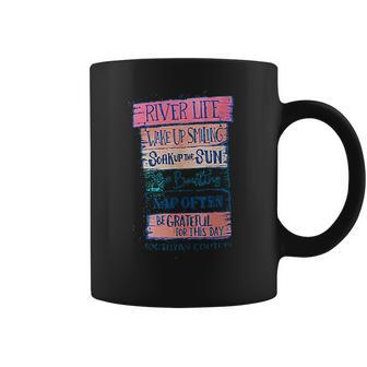 River Life Sign Smiling Sky Blue Coffee Mug | Favorety