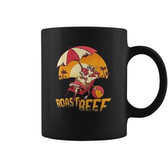 Roast Beef Funny Cow Sunbathing On The Beach Coffee Mug | Favorety