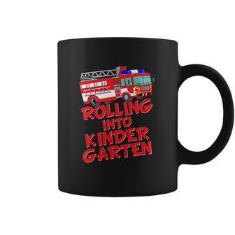 Rolling Into Kindergarten Back To School Fire Truck Fireman Coffee Mug | Favorety CA