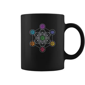 Sacred Geometry Yoga Metatrons Cube Rainbow Coffee Mug | Favorety UK