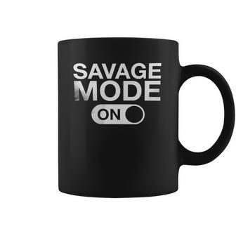 Savage Mode On Black And White Men Coffee Mug | Favorety UK