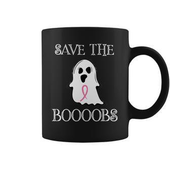 Save The Boooobs Breast Cancer Halloween Ghost Coffee Mug | Favorety DE