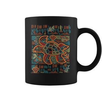 Sea Turtle Inspired By Mola Artwork Of Panama Kuna Coffee Mug | Favorety DE