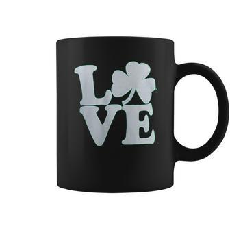 Shamrock Love Funny St Pats Paddy Patrick Pattys Green Heart Cute Coffee Mug | Favorety
