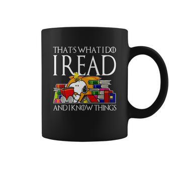 Snoopy Thats What I Do I Read And I Know Things Coffee Mug | Favorety CA