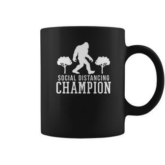 Social Distancing Champ Graphic Funny Coffee Mug | Favorety CA