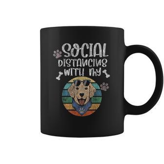 Social Distancing With My Dog Golden Retriever Coffee Mug | Favorety AU