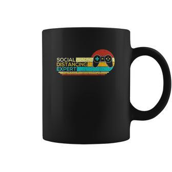 Social Distancing Expert Funny Gaming Vintage Video Gamer Coffee Mug | Favorety AU