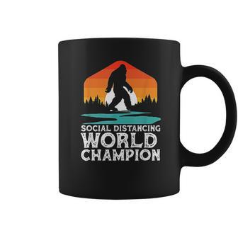 Social Distancing World Champion Funny Bigfoot Coffee Mug | Favorety AU