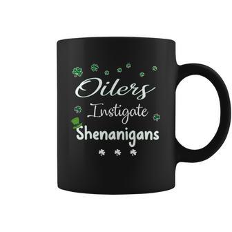 St Patricks Day Shamrock Oilers Instigate Shenanigans Funny Saying Job Title Coffee Mug | Favorety UK