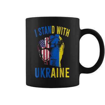 I Stand With Ukraine Flag American Flag Support Ukraine Men Women T-Shirt Graphic Print Casual Unisex Tee Coffee Mug | Favorety CA