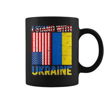 I Stand With Ukraine Support Ukraine Ukrainian American Flag V2 Men Women T-Shirt Graphic Print Casual Unisex Tee Coffee Mug | Favorety DE