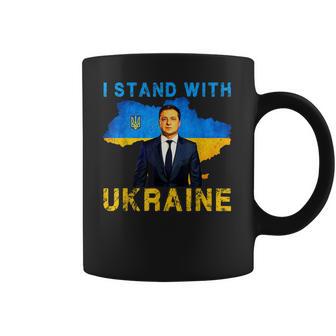 I Stand With Ukraine Volodymyr Zelensky Ukrainian Flag Men Women T-Shirt Graphic Print Casual Unisex Tee Coffee Mug | Favorety UK