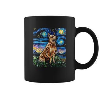 Starry Night Cattle Dog Colorful Coffee Mug | Favorety CA