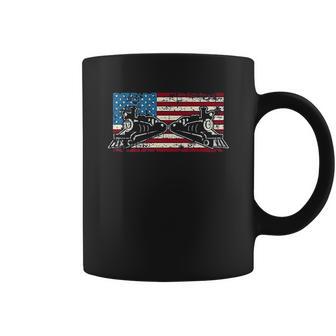 Steam Locomotive Train American Flag Coffee Mug | Favorety