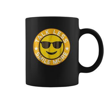 Talk Less Smile More Hamilton Yellow Emoji Smile Coffee Mug | Favorety DE