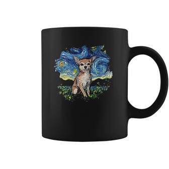 Tan Chihuahua Starry Night Impressionist Dog Art Coffee Mug | Favorety UK