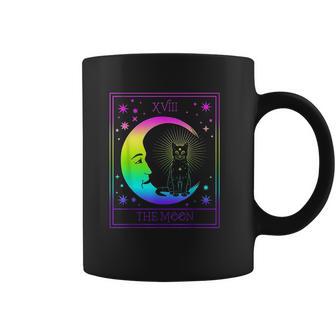 Tarot Card Crescent Moon And Cat Pastel Goth Coffee Mug | Favorety DE