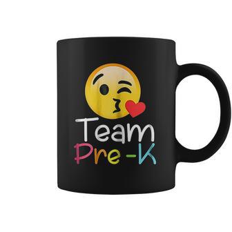 Team Pre K Teacher Emoji Hearts Love Back To School Coffee Mug | Favorety DE