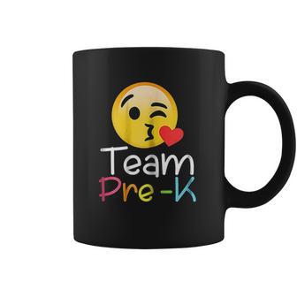 Team Prek Teacher Emoji Hearts Love Back To School Coffee Mug | Favorety UK