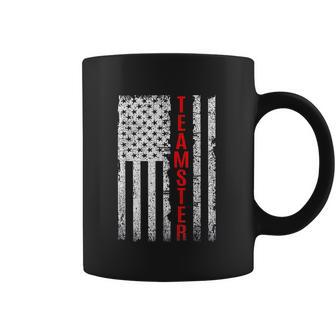 Teamster Proud American Flag Distressed Coffee Mug | Favorety DE