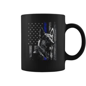 Thin Blue Line Flag K-9 German Shepherd Police Dog Gift Men Coffee Mug | Favorety UK