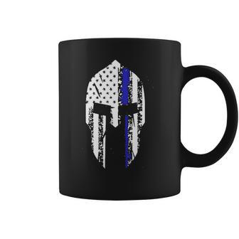 Thin Blue Line Spartan Helmet Coffee Mug | Favorety CA