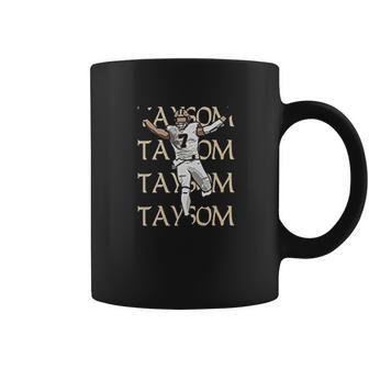 Tobin Clothing Black New Orleans Taysom Text Pic Coffee Mug | Favorety CA