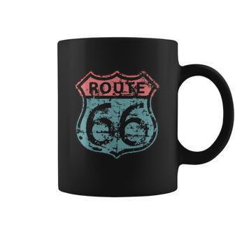 Historic American Route Icon Weathered Highway 66 Road Sign Coffee Mug | Favorety CA