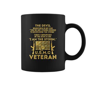 U S M C Veteran I Am The Storm Gold Foil Effect Graphic Design Printed Casual Daily Basic Coffee Mug | Favorety UK