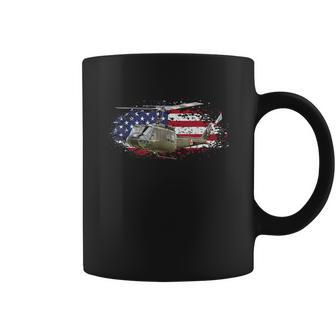 Uh1 Huey Helicopter American Flag Usa Pilot Vietnam Veteran Graphic Design Printed Casual Daily Basic Coffee Mug | Favorety DE