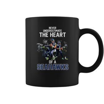 Never Underestimate The Heart Of A Seattle Seahawk Signatures Shirt Coffee Mug | Favorety AU