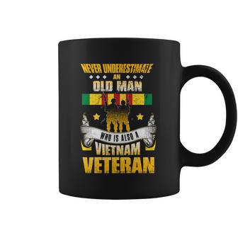 Never Underestimate An Old Who Is Also A Vietnam Veteran Gift Graphic Design Printed Casual Daily Basic Coffee Mug | Favorety AU